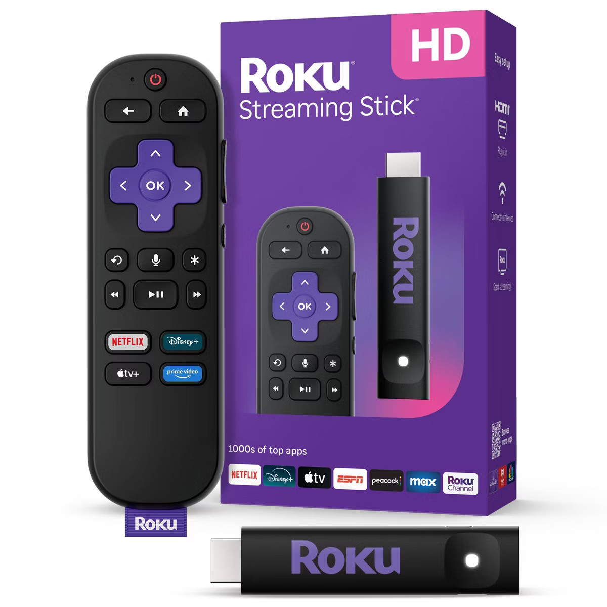 Roku Streaming Stick 2025 HD Roku Streaming Device with Voice Remote: Wi-Fi, HDMI, 1080p, Apple A... | Target