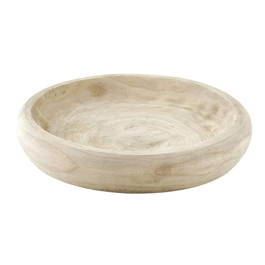 Santa Barbara Design Studio Wood Serving Bowl, Hand Carved Paulownia Wood Fruit Bowl / Wood Decor... | Amazon (US)