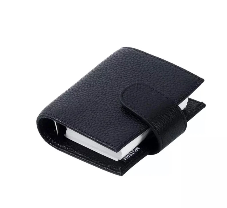 Moterm A9 regular black Real genuine Pebbled leather|Journal Planner|notebook Binder| 3 rings| Di... | Etsy (US)