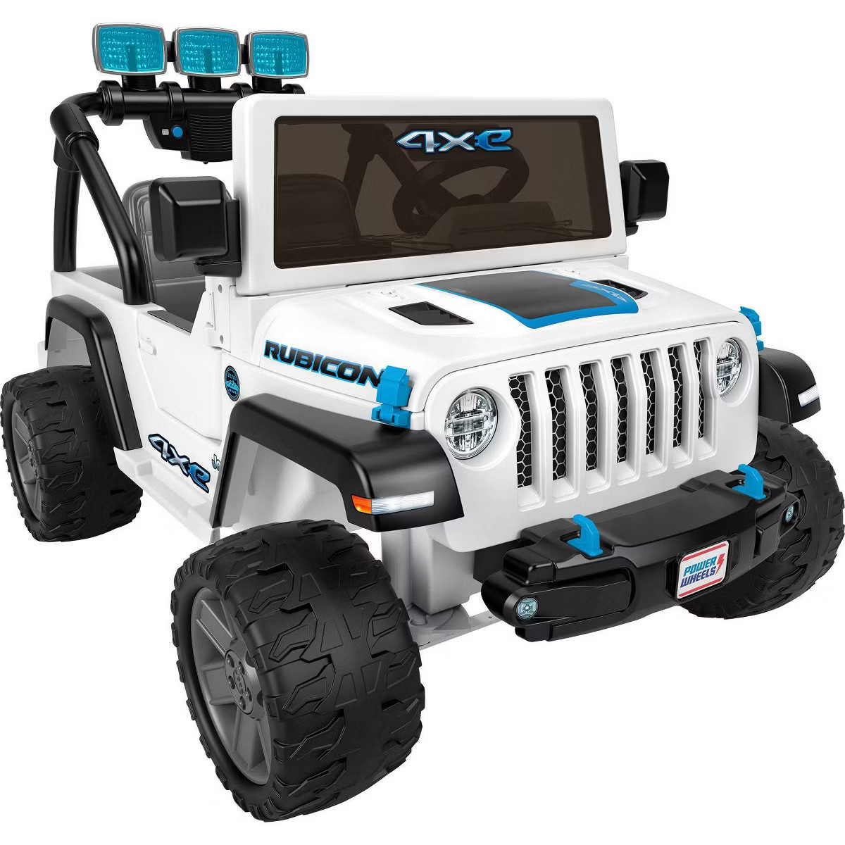 Power Wheels Jeep Wrangler 4Xe Powered Ride-On with Sound and Light - White | Target