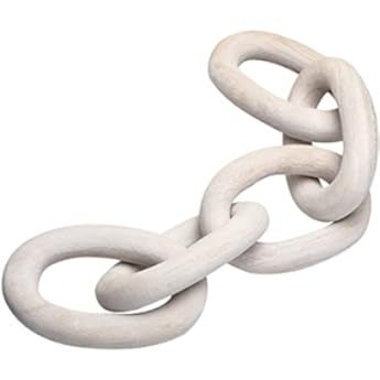 UPMODERN Wood Chain Link Decor- Hand Carved Decorative Wood Chain, 5 Link Chain Decor, White Washed, | Amazon (US)