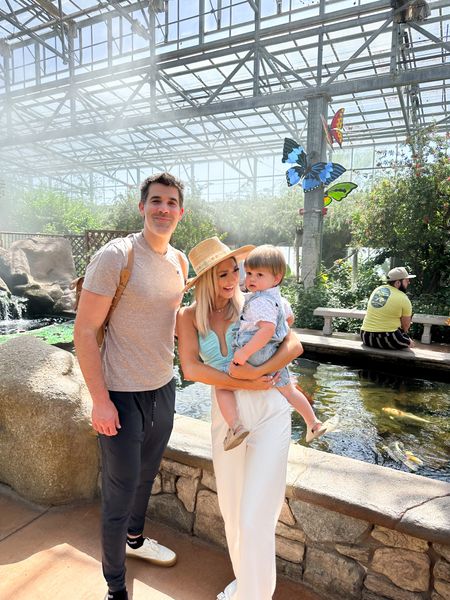 Wore this spring look to the butterfly garden with the fam this weekend. Love this little blue top from revolve for spring (XS). Paired it with some high waist white pants from Lulus (XS), a straw Lack of Color hat and some white slides. Linking some of Brad and Vans men’s and toddler finds too 

#LTKunder100 #LTKfamily #LTKmens