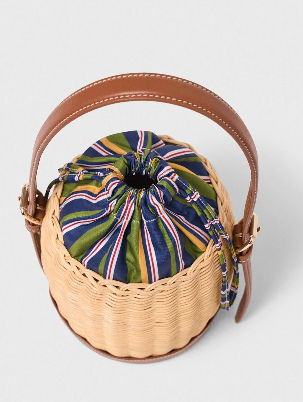 Wicker basket with printed pouch Natural for Women | Maje | Maje US