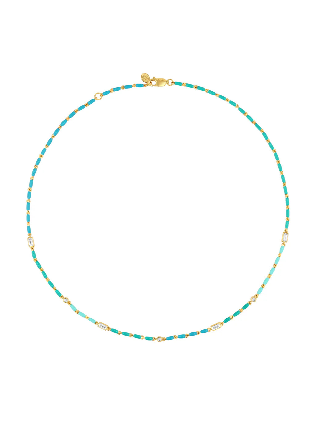 ENAMEL AND MOISSANITE NECKLACE IN AZUR | Dorsey