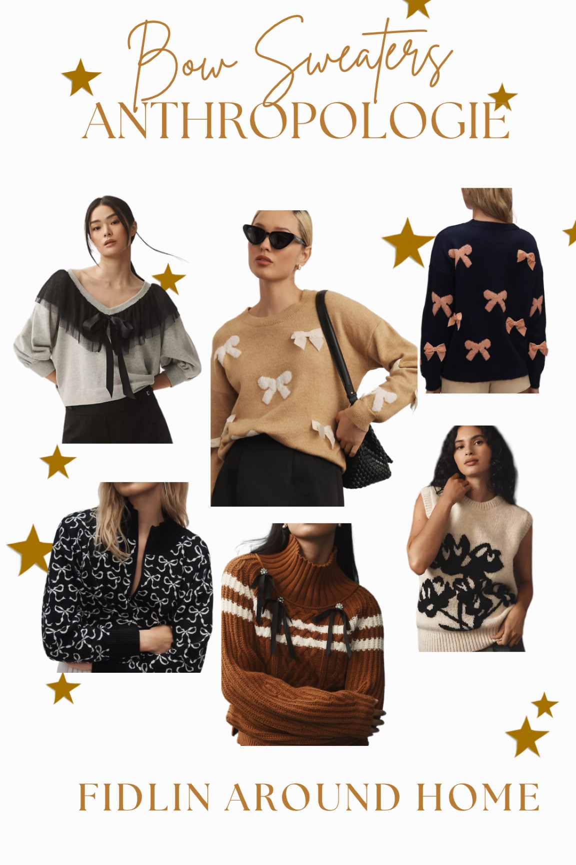 Fall holiday and winter bow sweaters for women from Anthropologie 