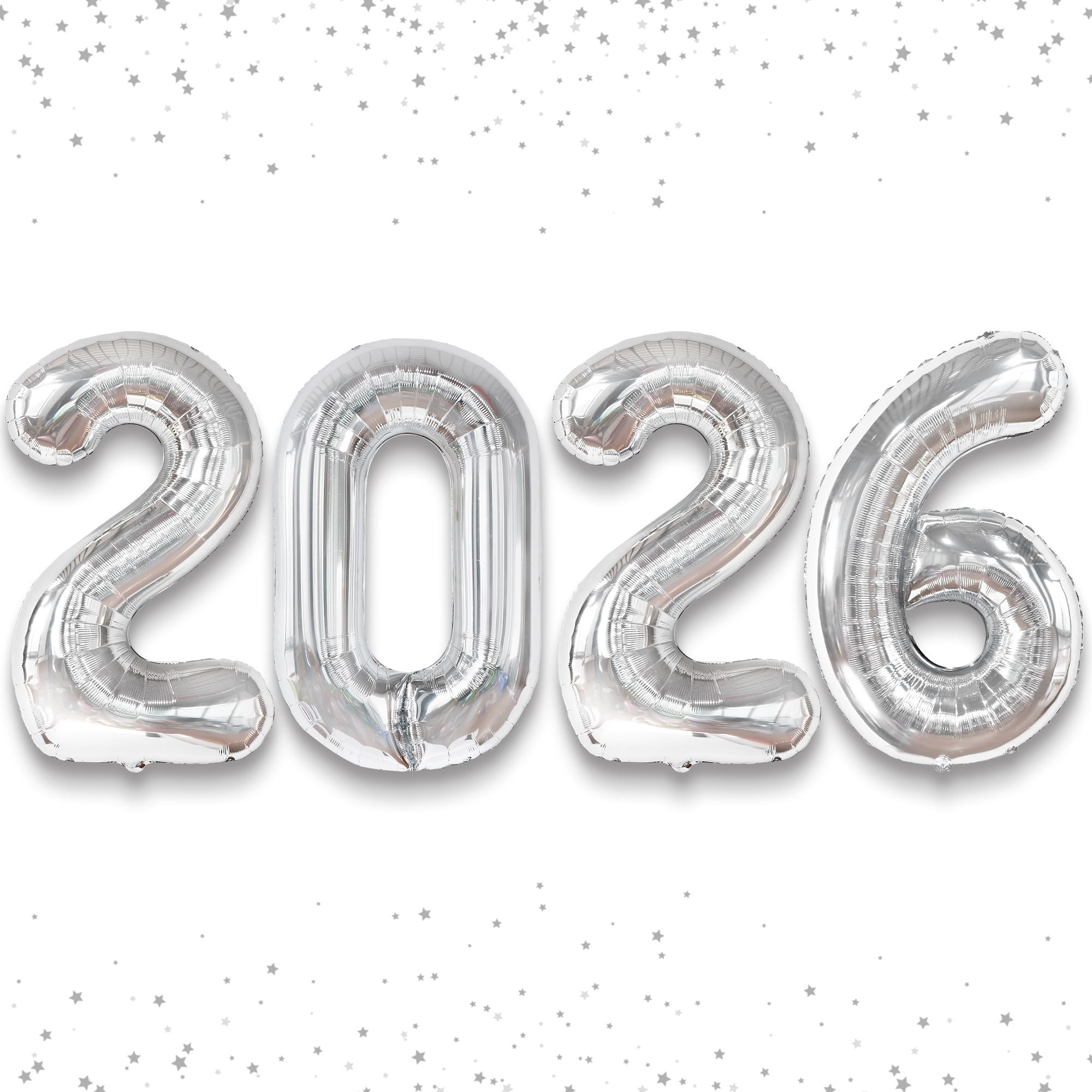 Katchon, Giant Silver 2026 Balloons - 42 Inch | New Year Balloons | 2026 Balloon Numbers | Silver... | Amazon (US)