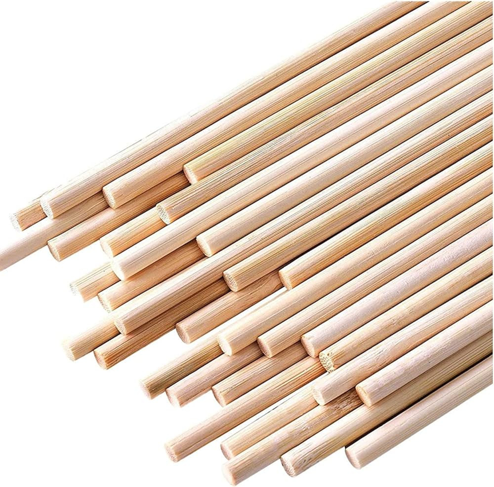 HOPELF 50PCS Dowel Rods Wood Sticks Wooden Dowel Rods - 1/4 x 12 Inch Bamboo Sticks - for Crafts... | Amazon (US)