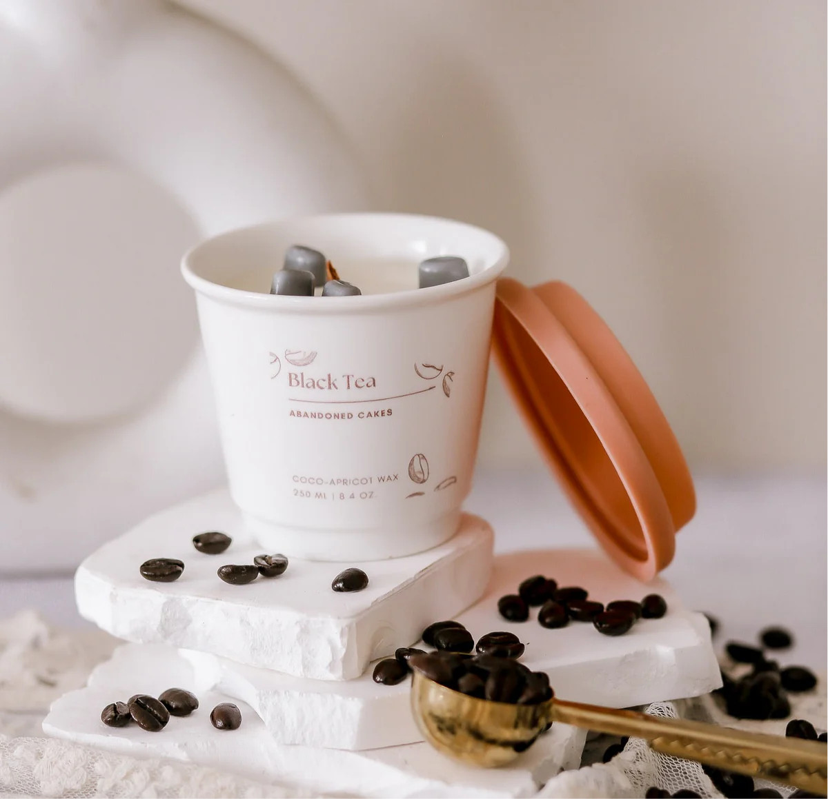 Black Tea Candle – 8.4 oz Ceramic To-Go Cup | Citrus &amp; Floral Tea-Inspired Candle | Abandon... | Abandoned Cakes