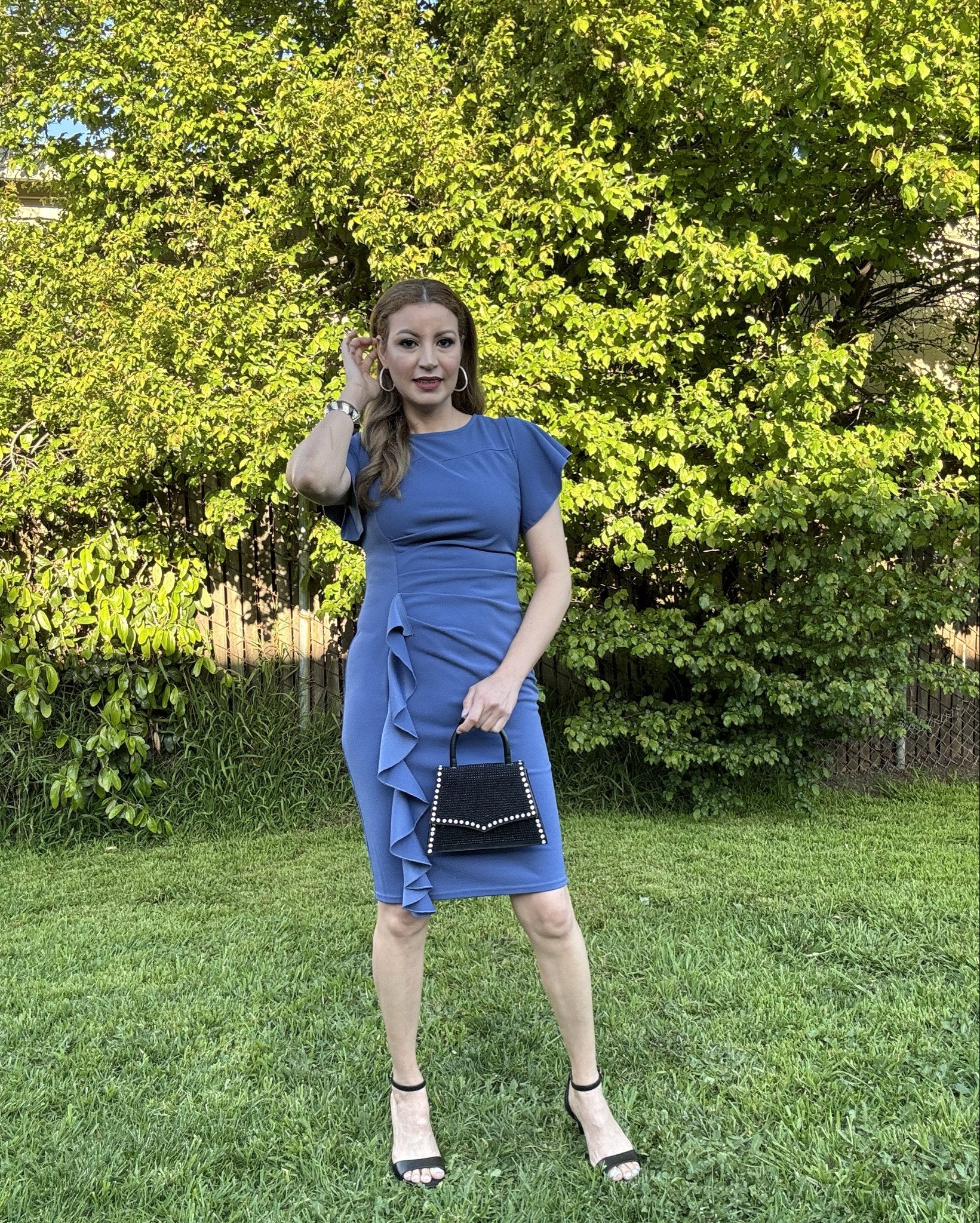 IHOT Vestido de cóctel para mujer, con mangas con volantes, fruncido, entallado, vintage, para trabajo, iglesia, trabajo.
Size:M

#LTKBeauty #LTKFindsUnder50 #LTKStyleTip