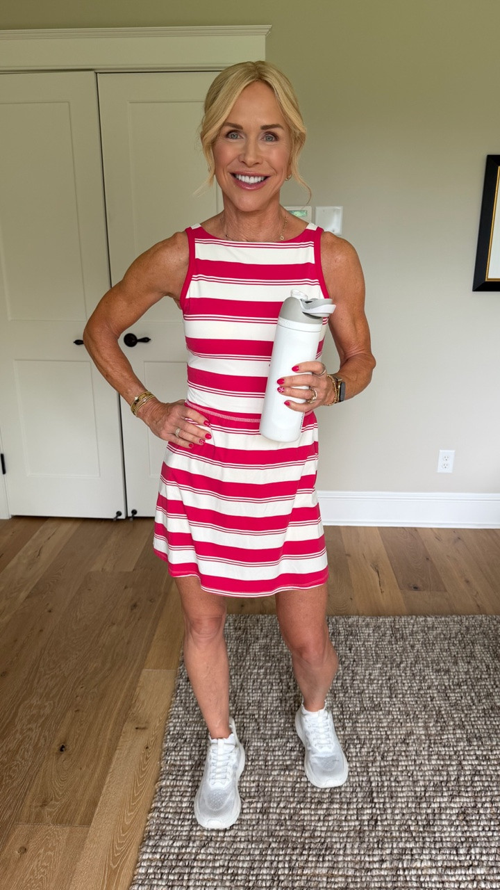Loving this striped athletic dress from Target! The high-neckline is super comfy and the skirt is the perfect length.

#LTKdayinmylife #LTKfitnessgoals #LTKgrwm