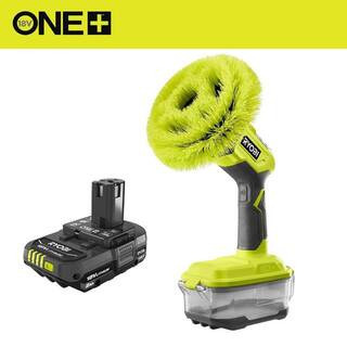 ONE+ 18V Cordless Power Scrubber with ONE+ 18V 2.0 Ah Lithium-Ion Battery | The Home Depot