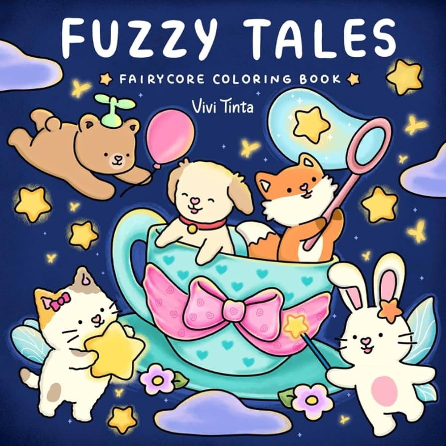 Fuzzy Tales: Fairycore Coloring Book for Adults & Teens Featuring Adorable Animals Characters (Fu... | Amazon (US)