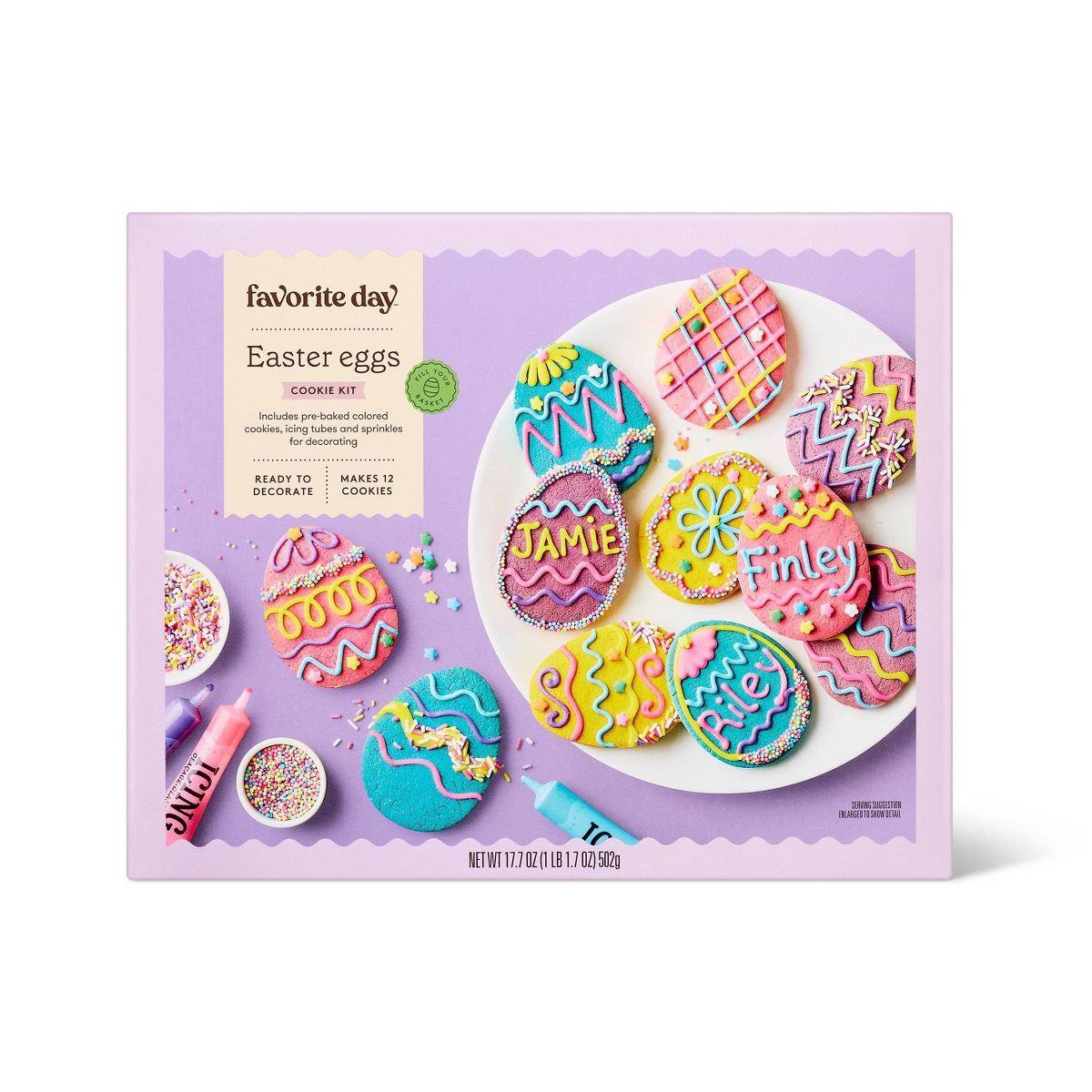 Spring Egg Shaped Sugar Cookie Decorating Kit - 17.7oz/12ct - Favorite Day™ | Target