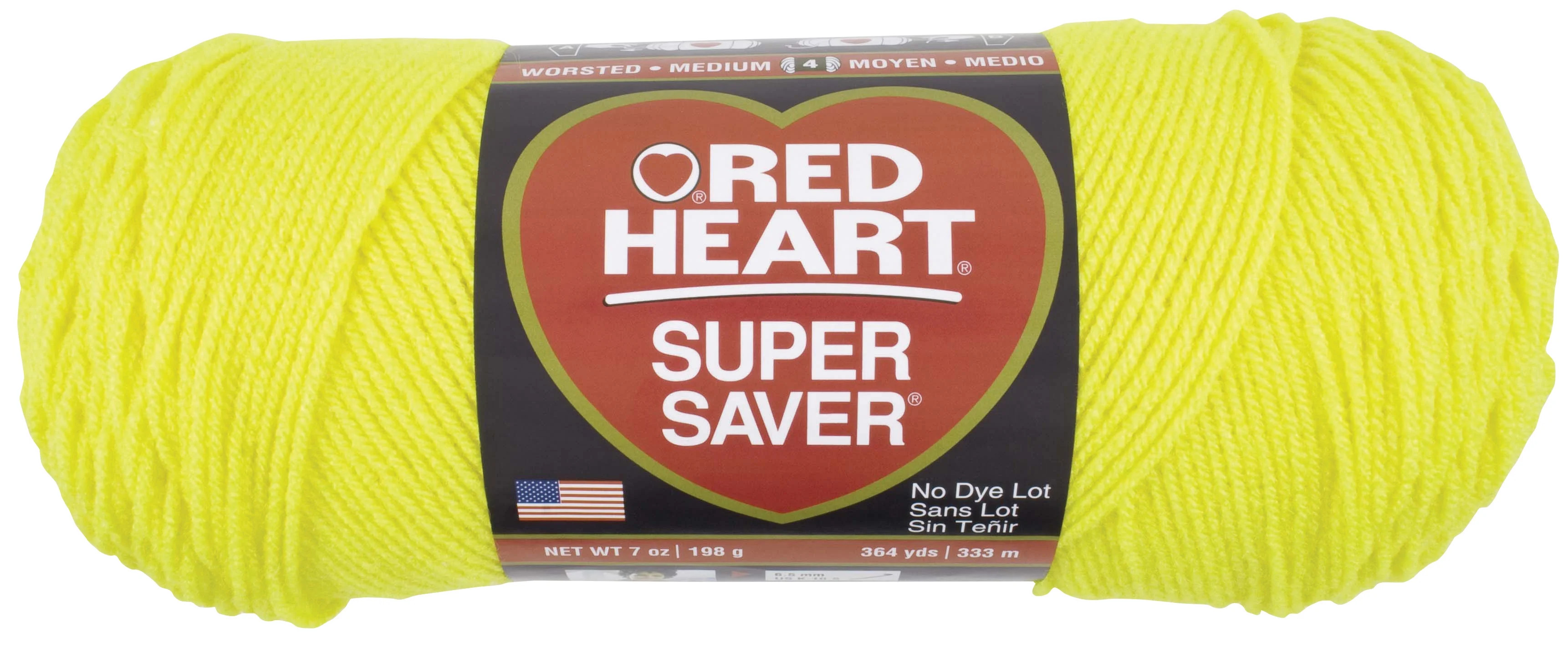 Red Heart Super Saver Medium Acrylic Bright Yellow Yarn, 364 yd | Walmart (US)