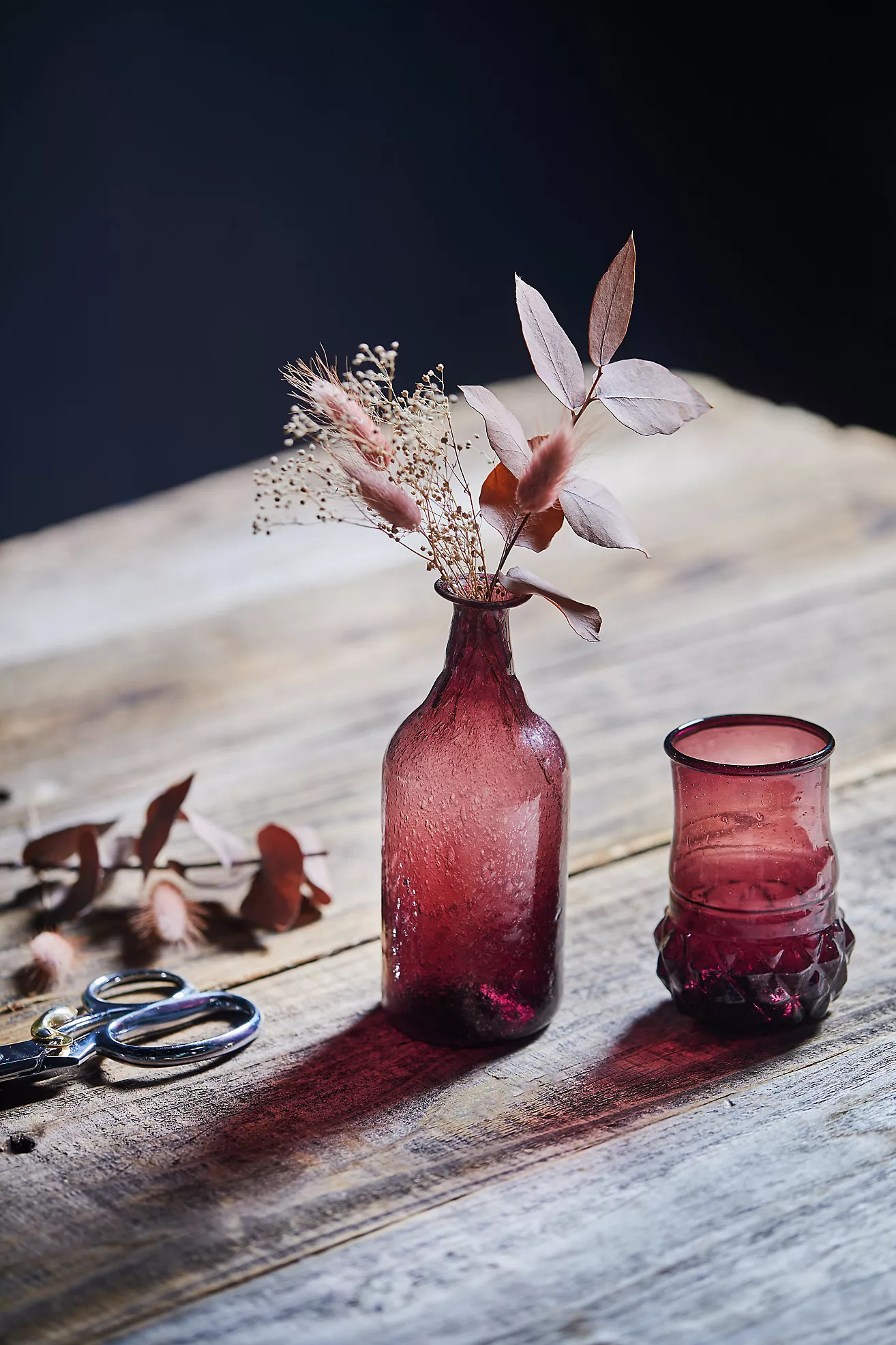 Amethyst Recycled Glass Bud Vases, Set of 2 | Anthropologie (US)