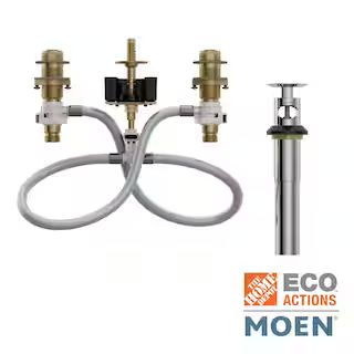 MOEN Widespread Bathroom Faucet Rough-In Valve with Drain Assembly - 1/2 in. IPS Connection 9000 ... | The Home Depot