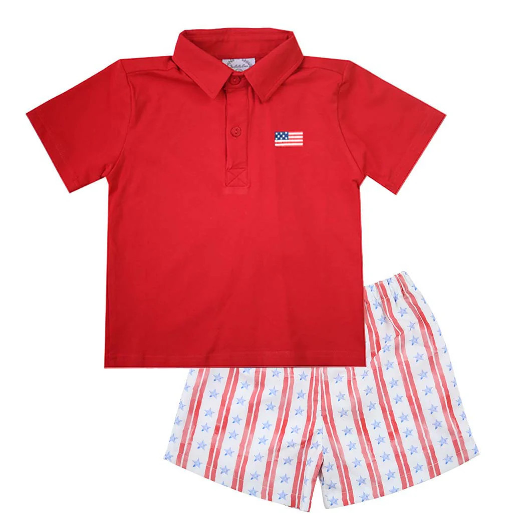 Boys Patriotic Stars Shorts | The Bella Bean
