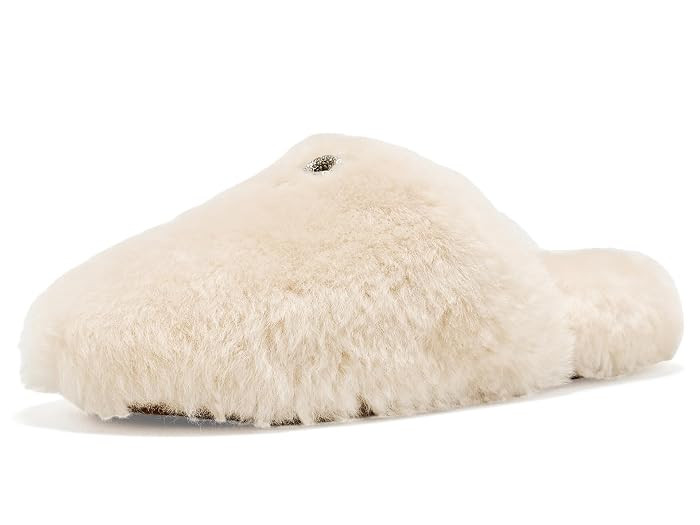 COACH Pave C Shearling Slippers Women's Slippers Natural: 6 M | Zappos.com