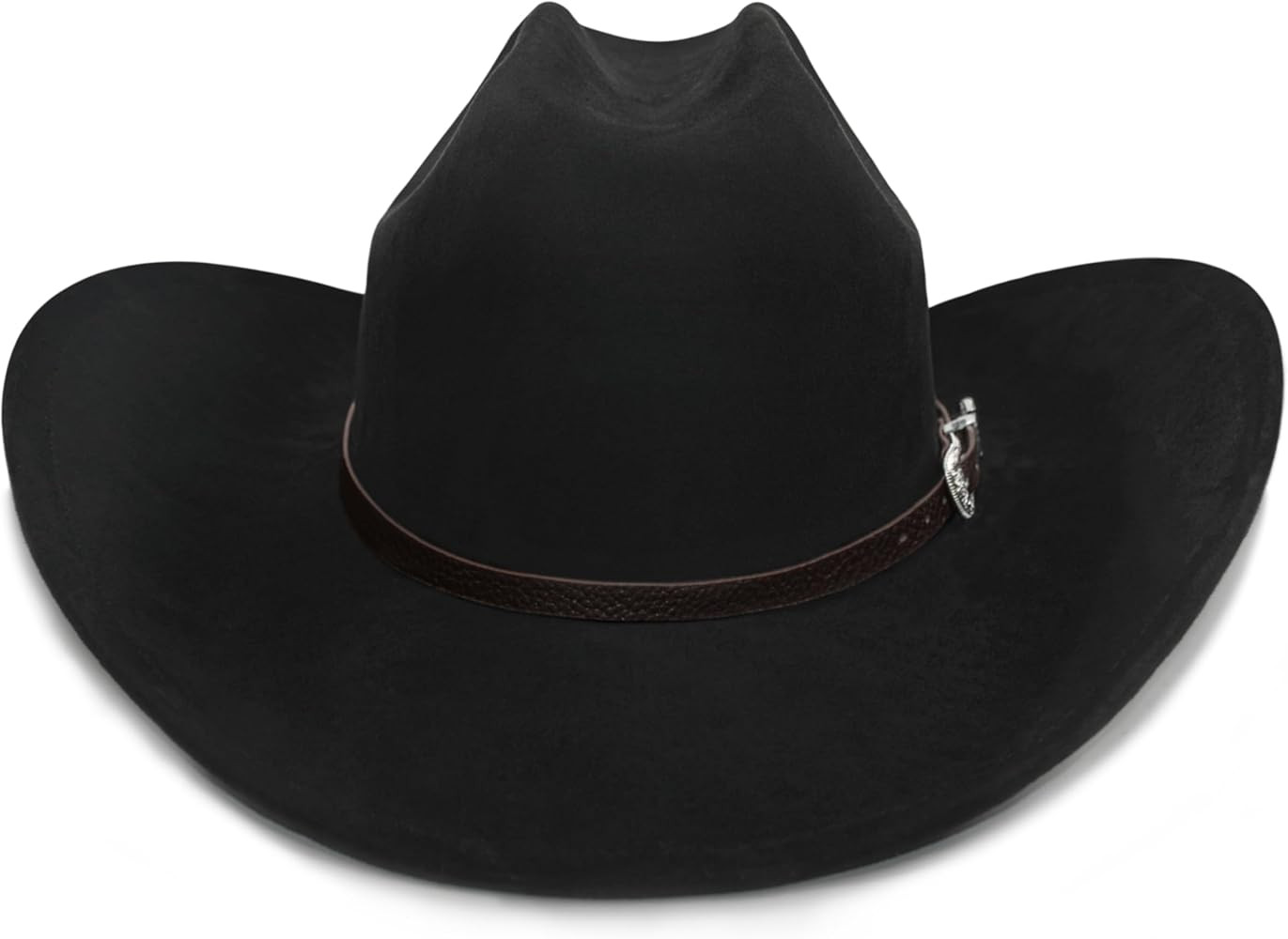 FLUFFY SENSE. Cowboy Hat for Women and Men with Shapeable Wide Brim - Felt Cowboy Hat Cattleman W... | Amazon (US)
