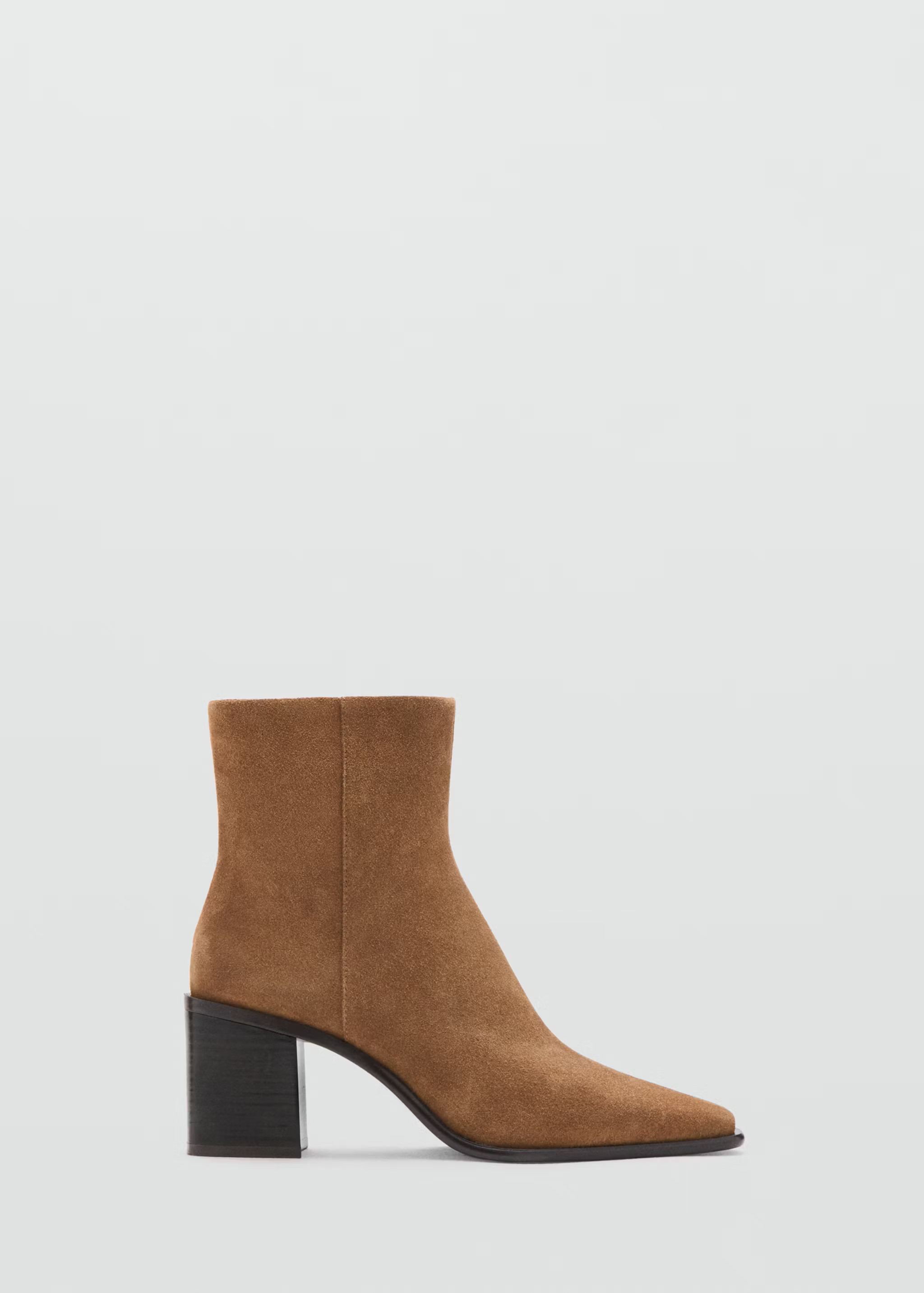 Leather ankle boots with block heel | MANGO (UK)