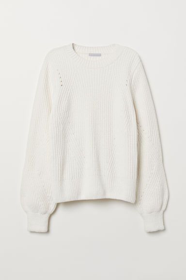 H & M - Chenille Sweater - White | H&M (US + CA)
