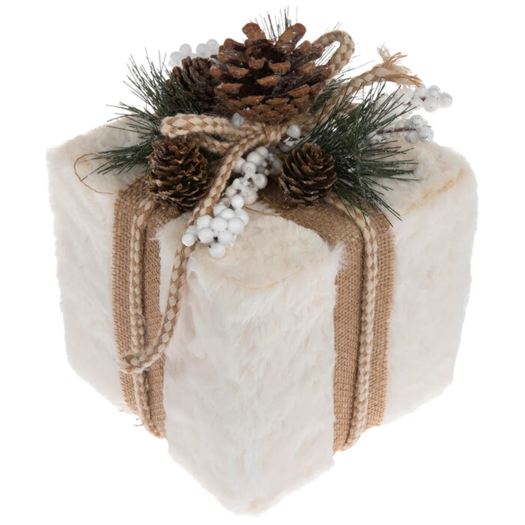Cream Faux Fur Gift Box Decor | Etsy (US)