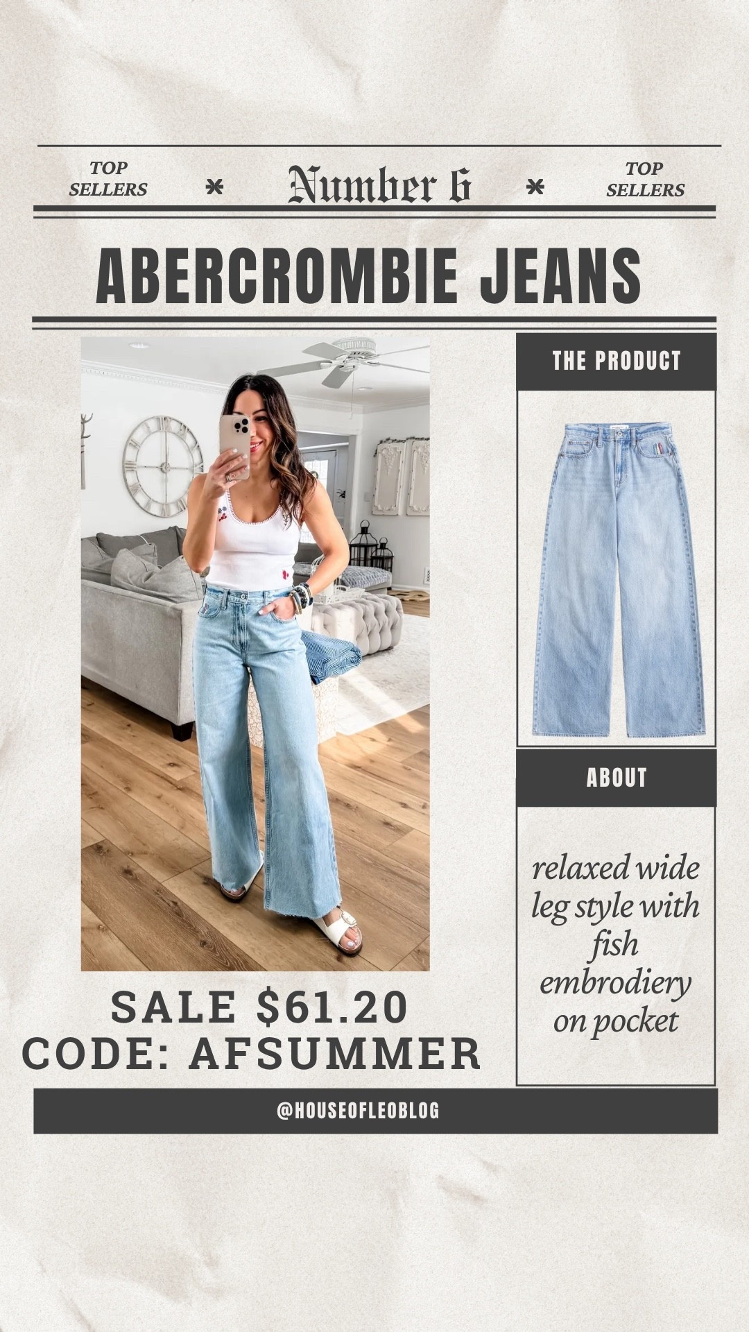 Abercrombie code: AFSUMMER. Wide leg jeans. Wearing 25. I cut them.

#LTKSaleAlert #LTKOver40 #LTKPetite