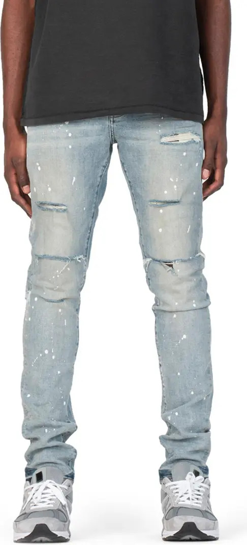 Ripped Paint Splatter Stretch Skinny Jeans | Nordstrom