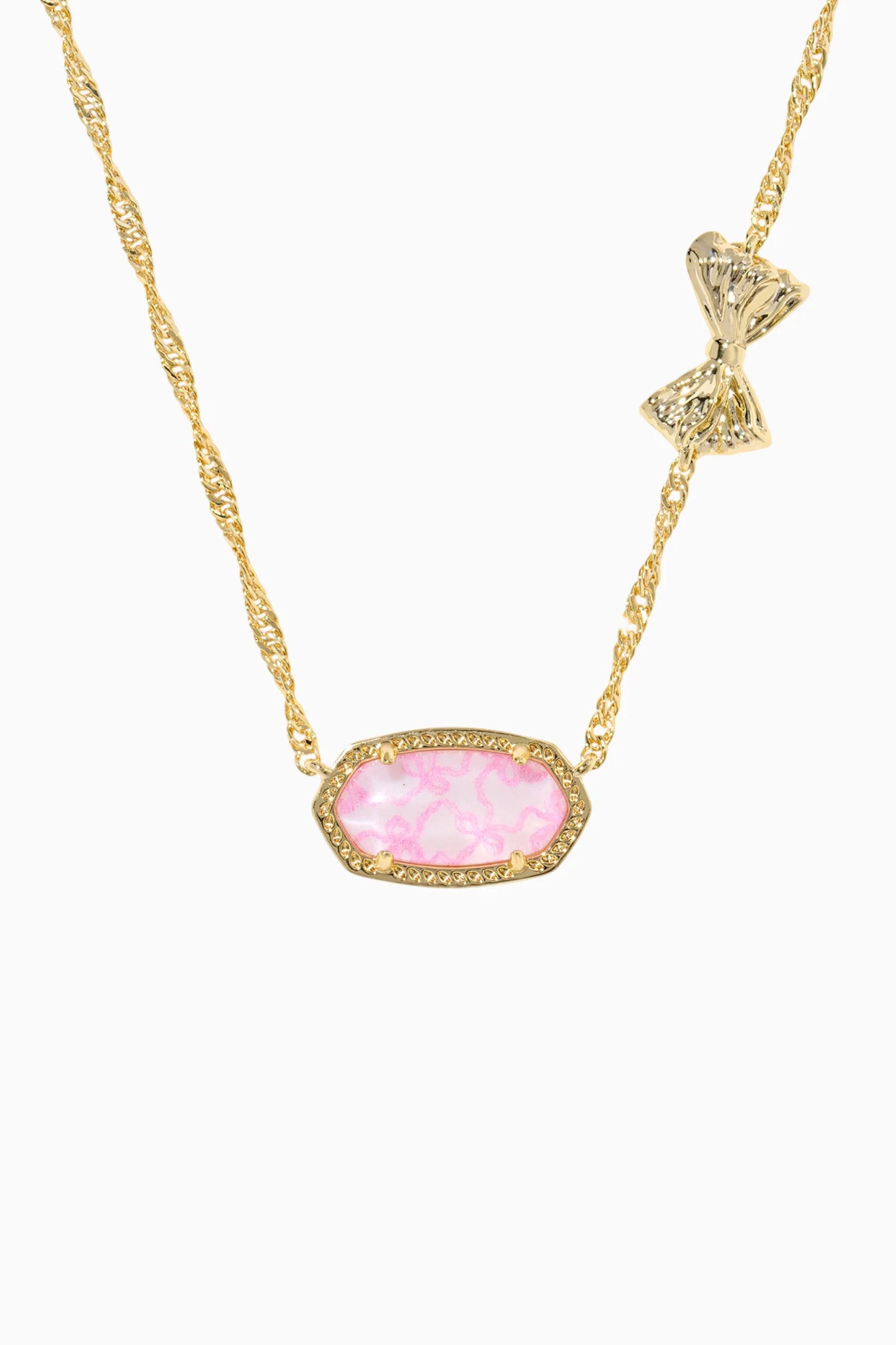Kendra Scott x LoveShackFancy Luna Rosa Bow Elisa Necklace | LoveShackFancy