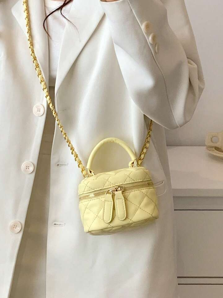 Lightweight Mini Bags, Chain Bags, Quilted Thread Bags, Handbags, Bucket Bags, Suitable For Teen Girls, College Students, And White-Collar Workers, Very Suitable For Offices, Universities, Work, Commuting, Outdoor Activities, Travel, And Outings | SHEIN