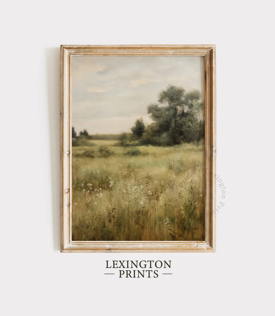 Printable Moody Wildflower Field Vintage Landscape Painting, Spring Print Farmhouse Print Moody W... | Etsy (US)