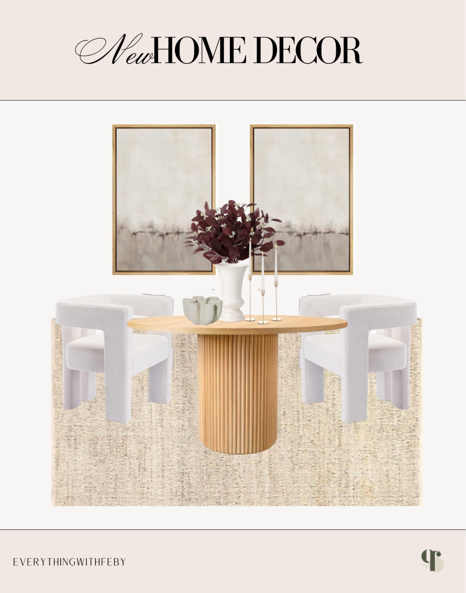 New Amazon Home Decor: Dining Room Inspo!

Amazon finds / amazon must have / amazon favorites / amazon neutral finds / neutral home decor / neutral dining room / sherpa chair / accent chair / wall decor / wall art / fall decor / fall stems / decor bowl / candle holder / neutral area rugs / gift for her / gift for mom / amazon gift ideas / cozy dining room 

#LTKstyletip #LTKhome #LTKGiftGuide