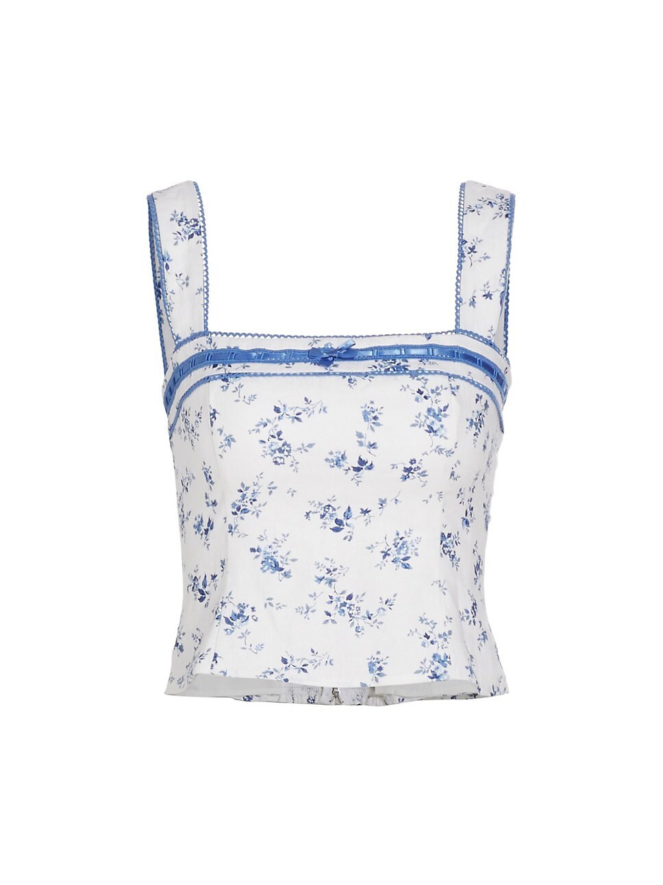 Eloise Linen Floral Crop Top | Saks Fifth Avenue