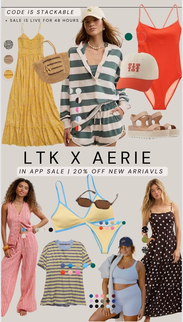 ltk x aerie sale !! 20% off new arrivals for 48 hours + codes are stackable 

#LTKxAerie #LTKSwim #LTKSeasonal