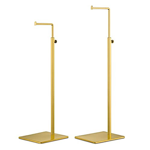 Elitnus Gold Purse Display Stands - 2 Pack Adjustable Height Purse Display Stand - Metal Handbag Display Stand Set - Single L Hanging Hook Bag Stand for Boutique Store | Amazon (US)