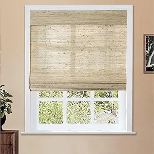 TWOPAGES Natural Cordless Ramie Roman Shade No Drill Roman Blind Customized Roman Window Shade Su... | Amazon (US)