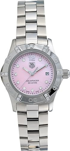 TAG Heuer Women's WAF141H.BA0824 Aquaracer Diamond Pink Mother-of-Pearl Dial Watch | Amazon (US)