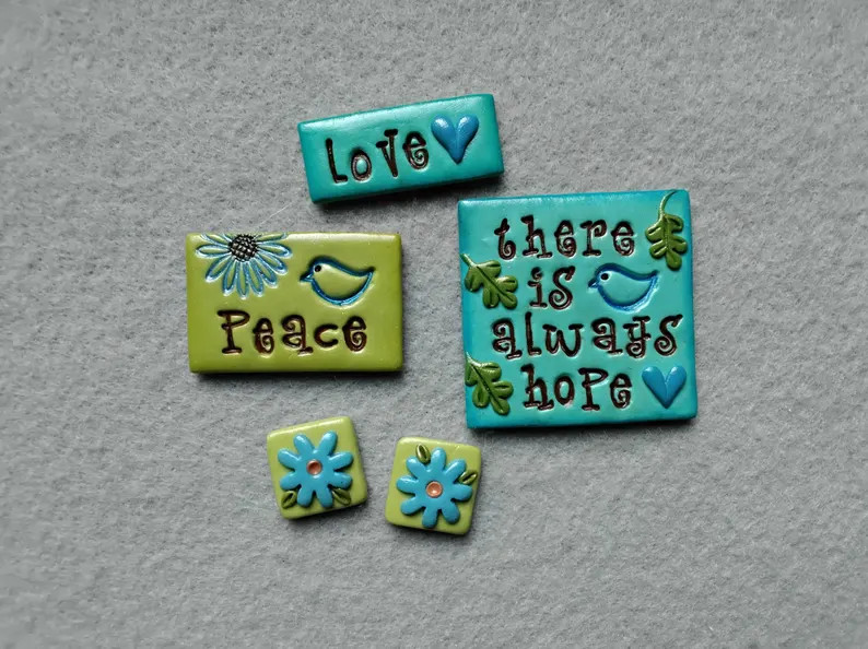 Blessings of Nature Tiles in Polymer Clay, Mosaic Supplies, Inspiration Art Tiles - There is Alwa... | Etsy (Global)