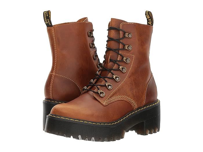 Dr. Martens Leona 7 Hook Boot (Butterscotch Orleans) Women's Shoes | Zappos