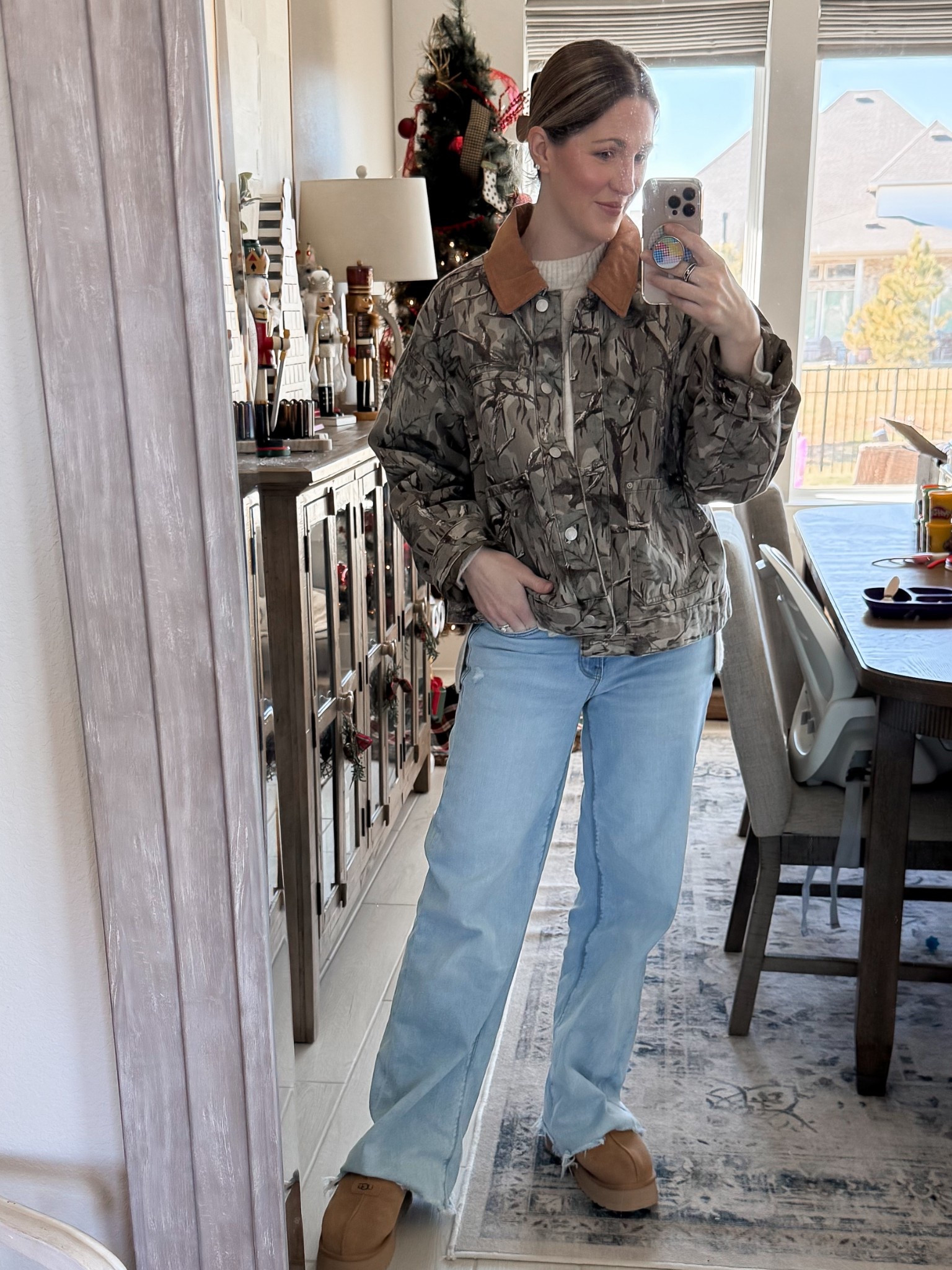 Love this camo denim jacket and it’s on sale right now for under $30! #camojacket #jacket #target #womensjacket 

#LTKFindsUnder50 #LTKSaleAlert #LTKCyberWeek
