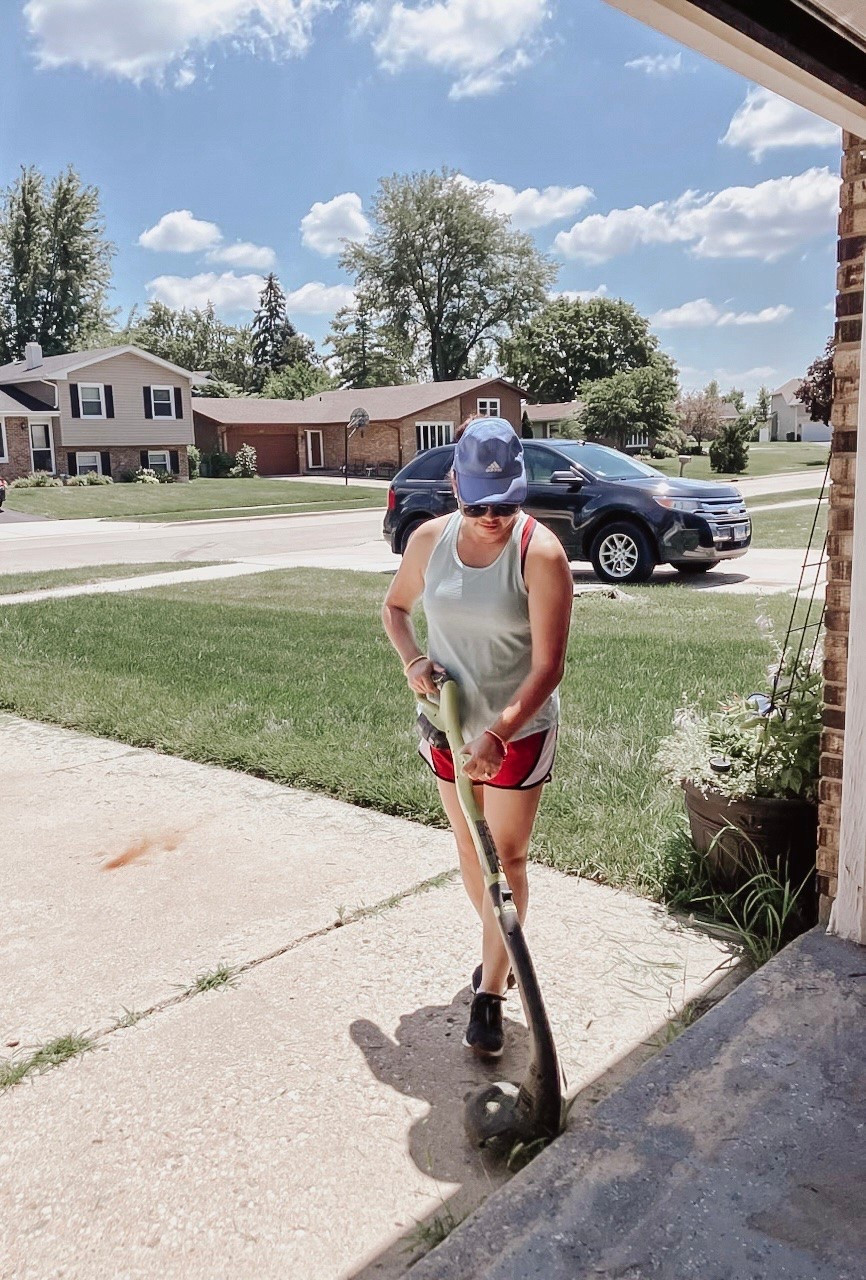 Me trimming the lawns in 90 degrees ❤️‍🔥

#LTKootd #LTKHome #LTKActive