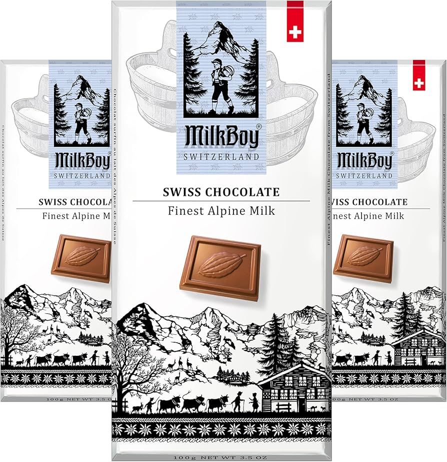 Milkboy Swiss Chocolate Bars - Premium Swiss Alpine Milk Chocolate - Smooth European Milk Chocola... | Amazon (US)