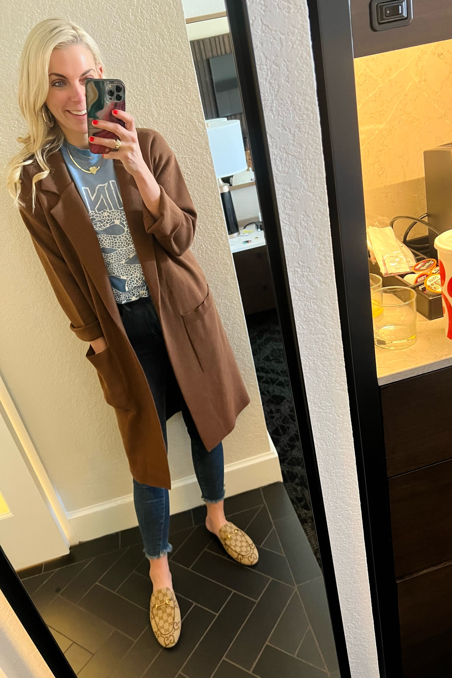 Medium in tee, XS in jacket 