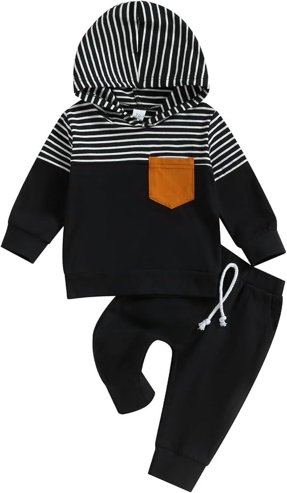 Douhoow Infant Fall Baby Outfit Baby Boy Hoodies Hoody Sweatshirt Drawstring Pants Baby Boy Cloth... | Amazon (US)