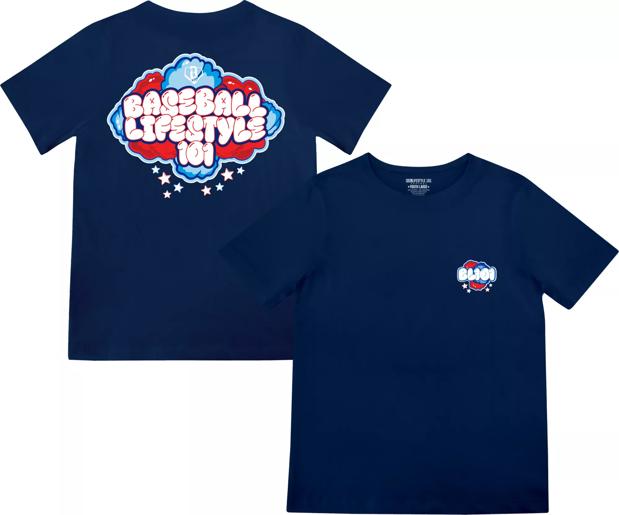 Baseball Lifestyle 101 Boys' Cotton Candy USA T-Shirt, Medium, Navy | DICK'S Sporting Goods