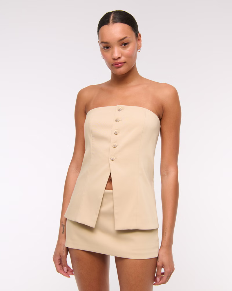 Strapless Button-Through Vest | Abercrombie & Fitch (US)