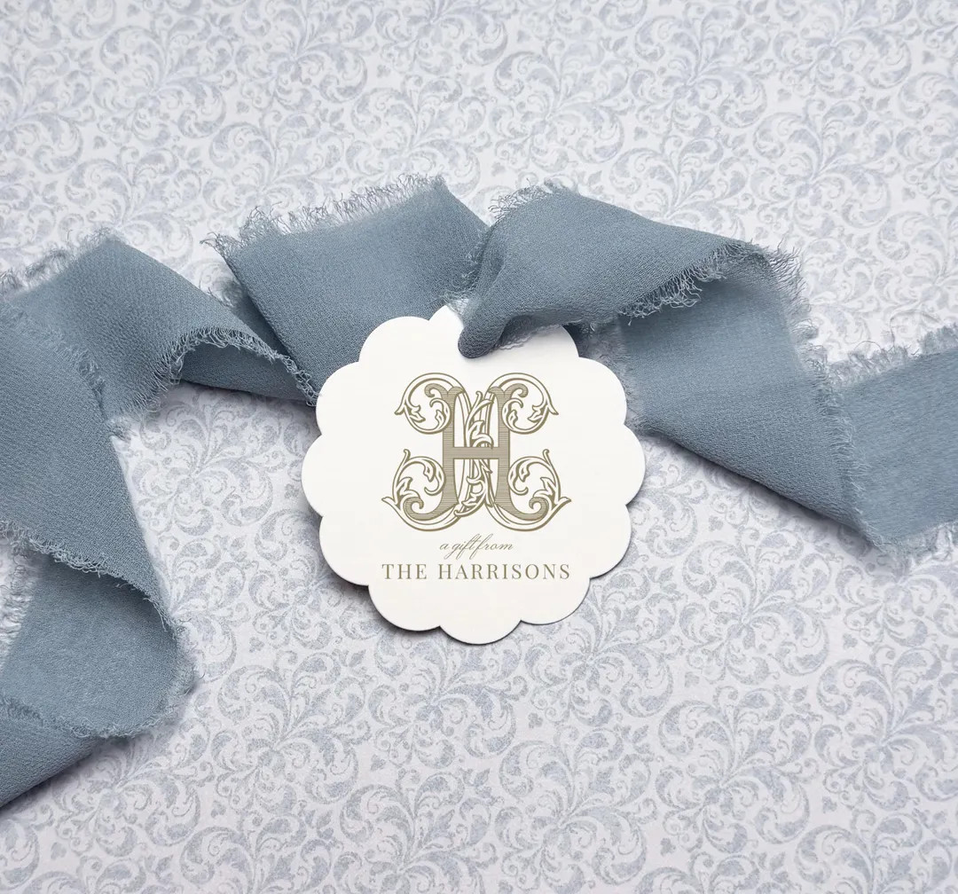 LISTING INCLUDES:-2.5x2.5 inch professionally printed scalloped die cut gift tags - hole punched ... | Etsy (US)