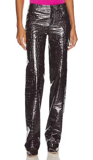 Croc Boy Faux Leather Trousers in Burgundy | Revolve Clothing (Global)
