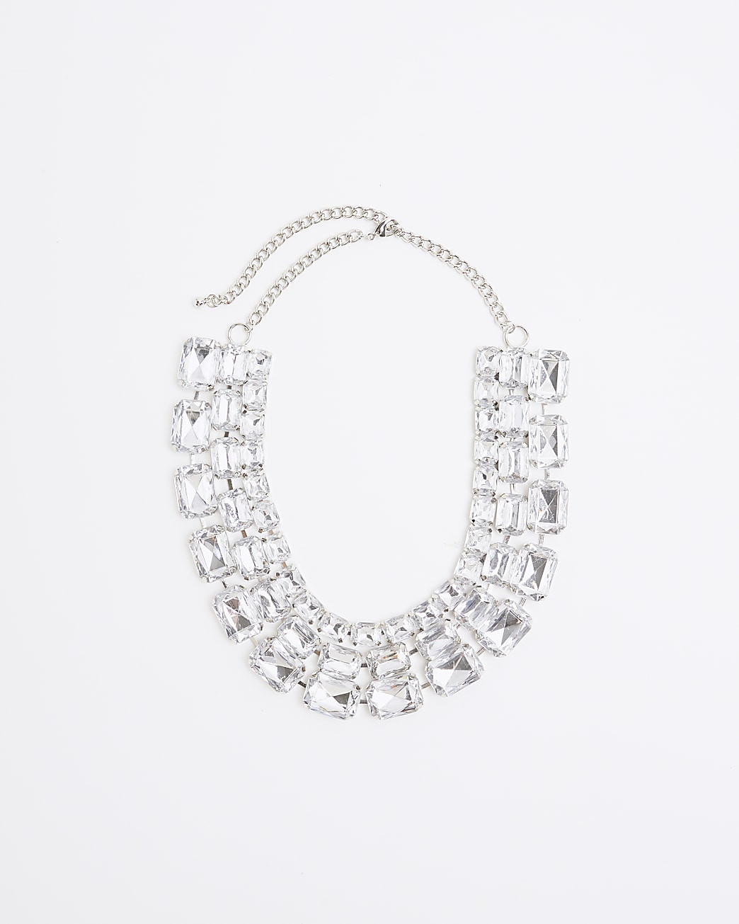 Silver Crystal Necklace | River Island UK & IE