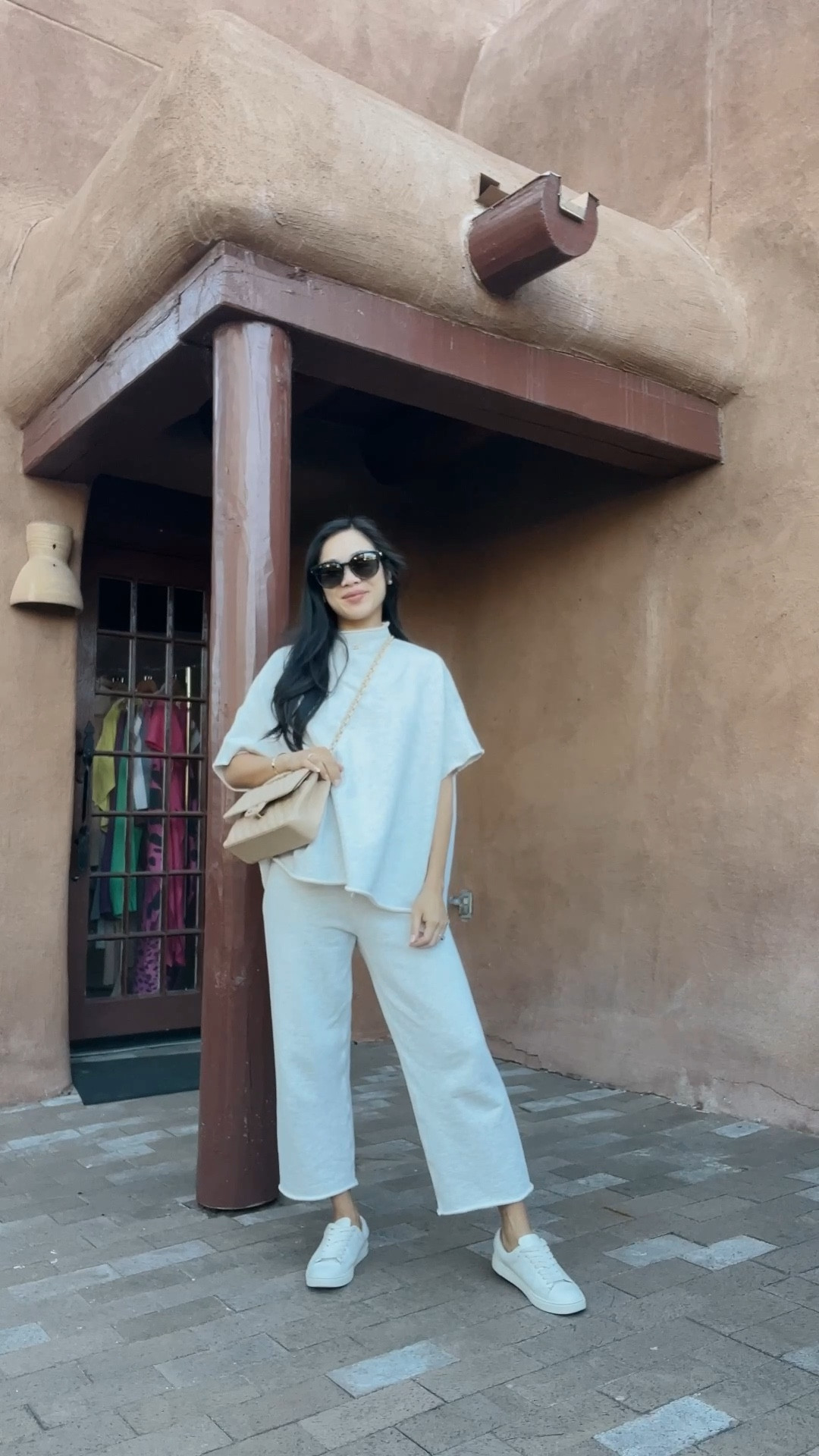 Easy casual outfit great for travel or being out and about. Wore this to get matcha in the morning in Santa Fe! Wearing size XS, the capelet top is one size fits all, so the sizing is for the pants. 

#LTKTravel #LTKSummerEdit #LTKSeasonal